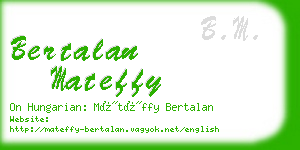 bertalan mateffy business card